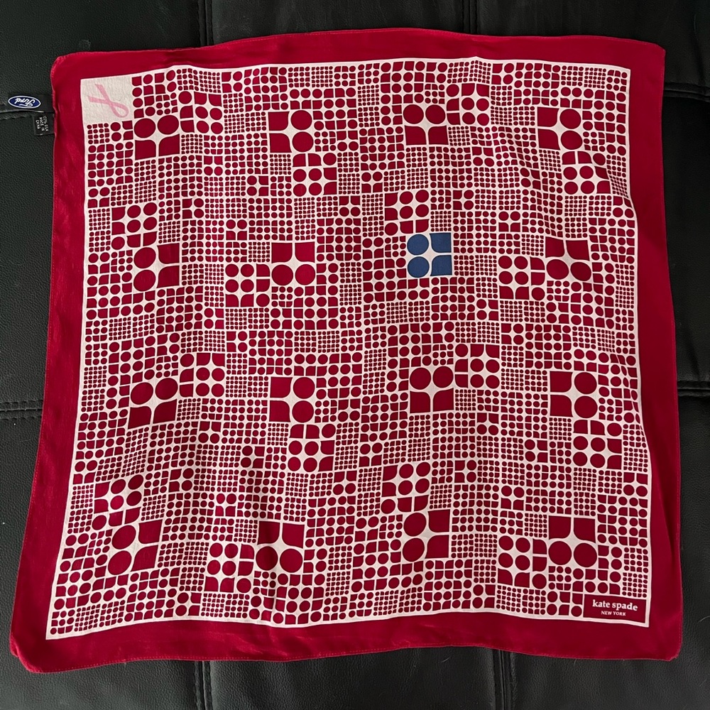 Kate Spade Ford Susan G Komen Breast Cancer Awareness 100% Silk Cotton Bandana